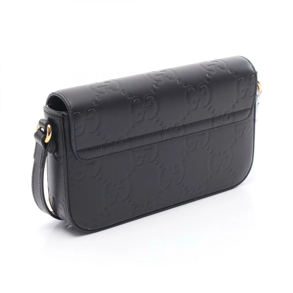 Gucci GG Super Shoulder Bag Leather Black - Picture 2 of 4